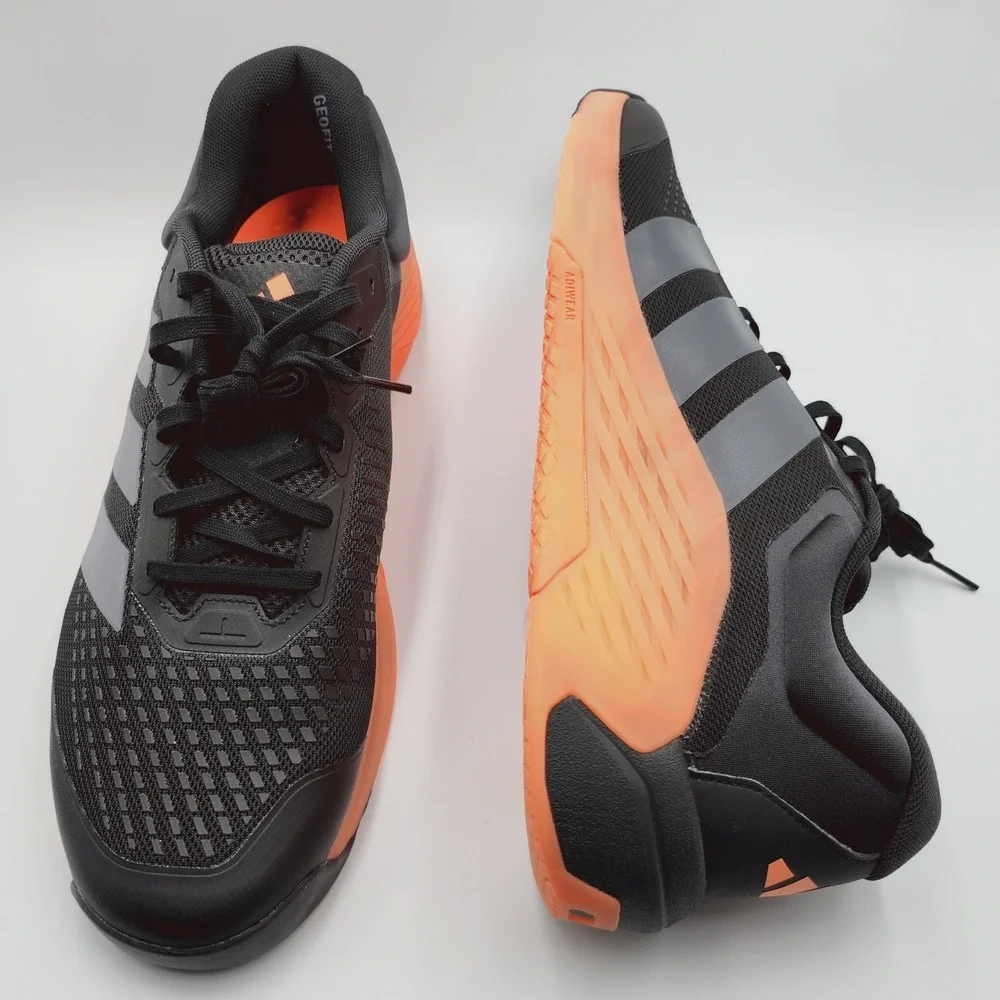 Mens Size 14 Adidas Training Shoes Dropset 4 Trainer Black Lucid Orange JR4677